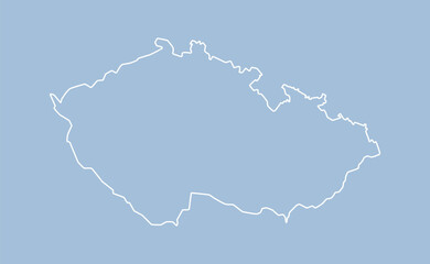 Wall Mural - Vector outline map Czech, line border country