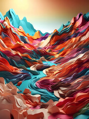 Wall Mural - Abstract elegant 3d nature background with wave layers