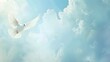 © PSCL RDL - sky funeral background with white dove, copy space for text