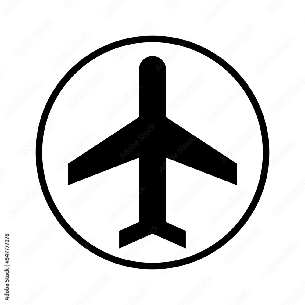 Plane airplane icon. Map placeholder landmark icon set. Transparent ...