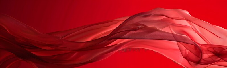 Wall Mural - Red background with beautiful transparent fabric. 