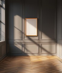 Minimal room interior mock-up frame 3d render