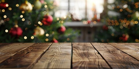 Wall Mural - christmas tree on table