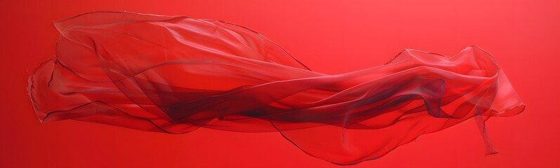 Wall Mural - Red background with beautiful transparent fabric. 