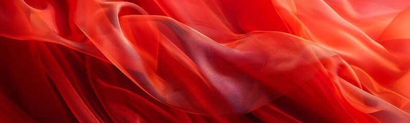 Canvas Print - Red background with beautiful transparent fabric. 