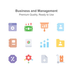 Canvas Print - Visually appealing business and management icons set