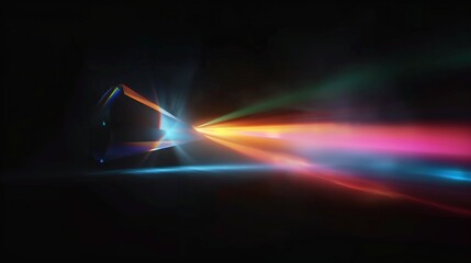 Geometric Prismatic Refraction with Beautiful Colorful Light: Versatile Background for Science, Technology, Internet, and Creative Design