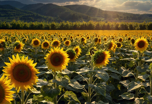 sunflower field. Generative AI