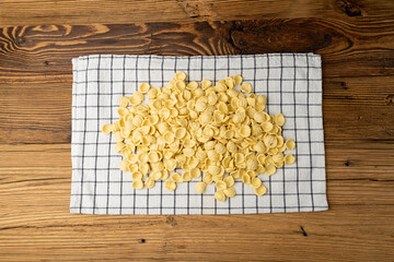 Raw Orecchiette Pasta, Homemade Dry Macaroni, Italian Recchietedde