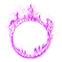 Wall Mural - Flame png frame, purple circle shape, realistic burning fire