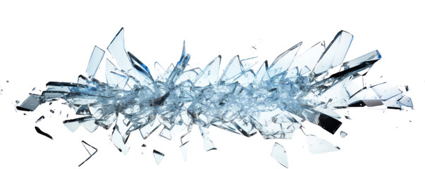 Wall Mural - Broken glass effect splash isolated on transparent or white background