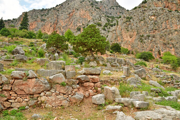 Poster - Delphi; Greece - august 31 2022 : archaeological site