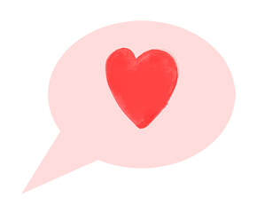 Canvas Print - Heart speech bubble png sticker, transparent background