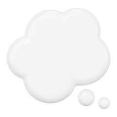 Wall Mural - thought bubble png 3d clipart, digital marketing graphic on transparent background
