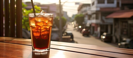Leinwandbilder - Cilegon 16092033 drinking tea is very nice in hot weather. Creative banner. Copyspace image