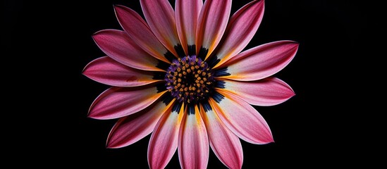 Poster - An african daisy bud surrounded by Daisy petals. Creative banner. Copyspace image