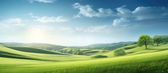 Aufkleber - Beautiful morning grass Nature. Creative banner. Copyspace image