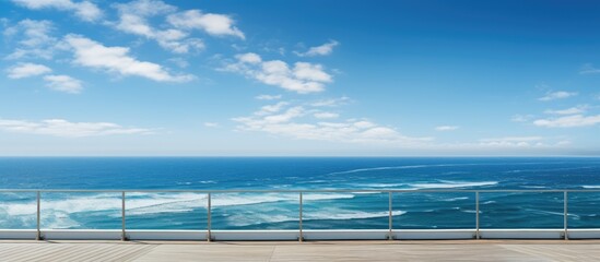 Poster - great sea view from the observation deck. Creative banner. Copyspace image