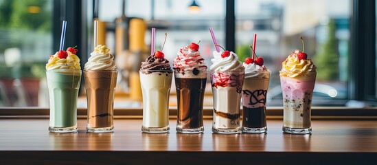 Aufkleber - Sweet Milk Shake cafe. Creative banner. Copyspace image