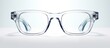 © HN Works - Transparent fashion glasses isolated on a white background. Creative banner. Copyspace image
