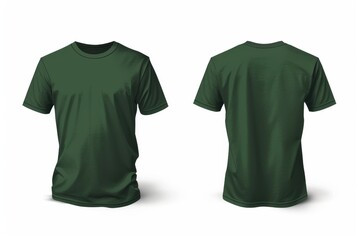 Wall Mural - Green t-shirt template showing the front and back views.