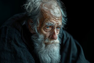 Poster - Sad elderly man lonely.