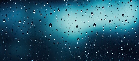 Canvas Print - Rain drops falling on glass background. Creative banner. Copyspace image