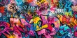 © MEHDI - A vibrant graffiti wall backdrop with colorful tags and designs