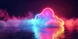 © MEHDI - colourful cloud with neon light with reflection on surface