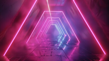 Wall Mural - Neon geometric style background