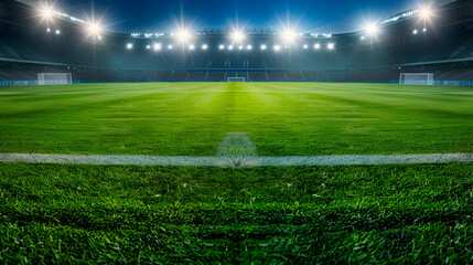 soccer field with spotlights