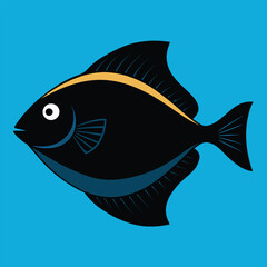 Wall Mural - Solid color Flounder animal vector design