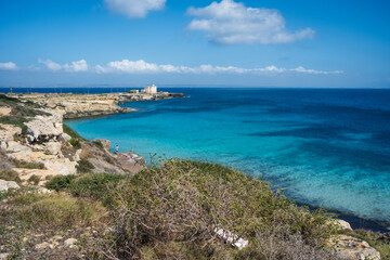 coastline Favignana Island Egadi Sicily Italy 