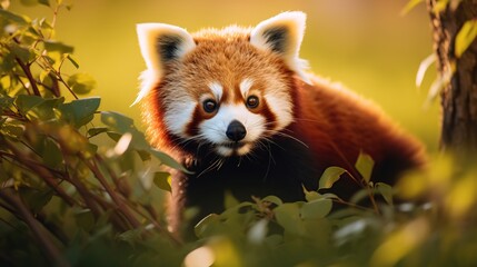 Wall Mural - Red Panda in the Sunlight