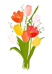 Poster - Tulip flower png bouquet clipart, Valentine's gift on transparent background