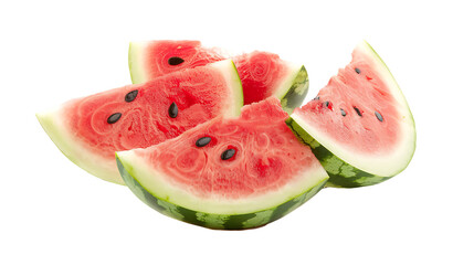 Wall Mural - Slices of summer watermelon isolated on transparent background