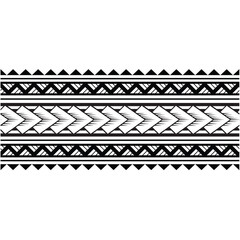 Polynesian design tribal tattoo border. Tribal design ethnic maori band.Tattoo  ribbon sleeve bracelet. Fabric seamless isolated hawaiian pattern on white background.