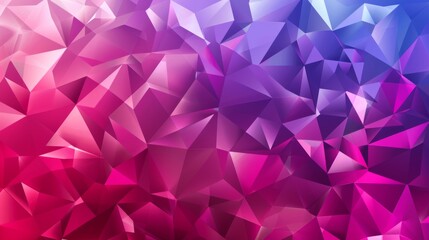 Aufkleber - A geometric abstract background with overlapping triangles in various shades of purple and pink.
