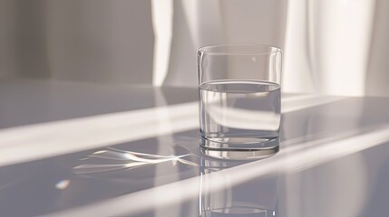 A glass of water for work on a white scene