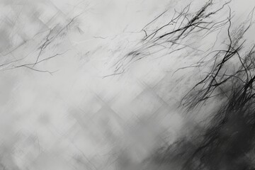 Poster - Bare tree branches against a foggy sky.