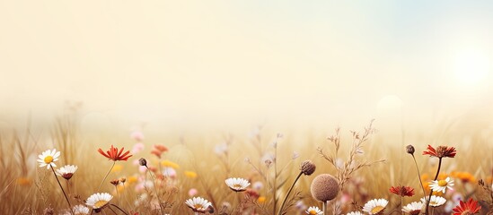Poster - wild grass on dirt meadow. Creative banner. Copyspace image