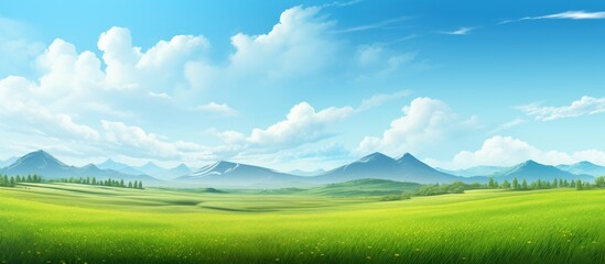 Poster - Beautiful Areal View of Rural Landscape. Creative banner. Copyspace image