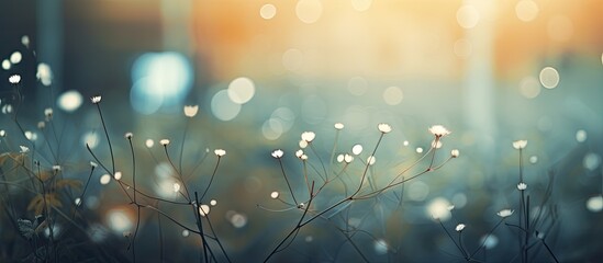 Defocus of Nature bokeh blurred background. Creative banner. Copyspace image