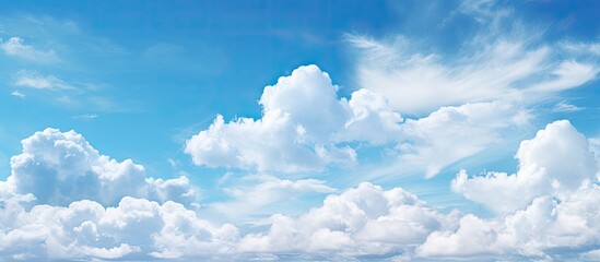 Sticker - blue sky cloud a day. Creative banner. Copyspace image