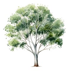 Vibrant Eucalyptus Tree - Australian Botanical Watercolor