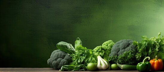 Sticker - green vegetable. Creative banner. Copyspace image