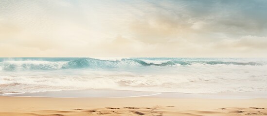 Wall Mural - sand Wave coastline seascape Background Image. Creative banner. Copyspace image