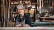 © ORG - Senior woman with woodworking in the workshop