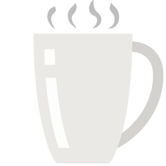 Sticker - hot coffee in a mug with aroma wafts from the cup flat icon