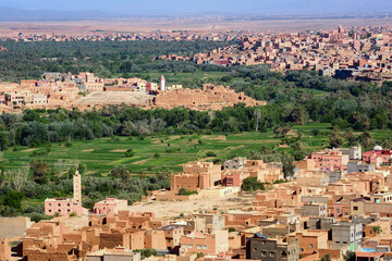 Wall Mural - Tinghir oasis town in the Atlas mountains, Morocco